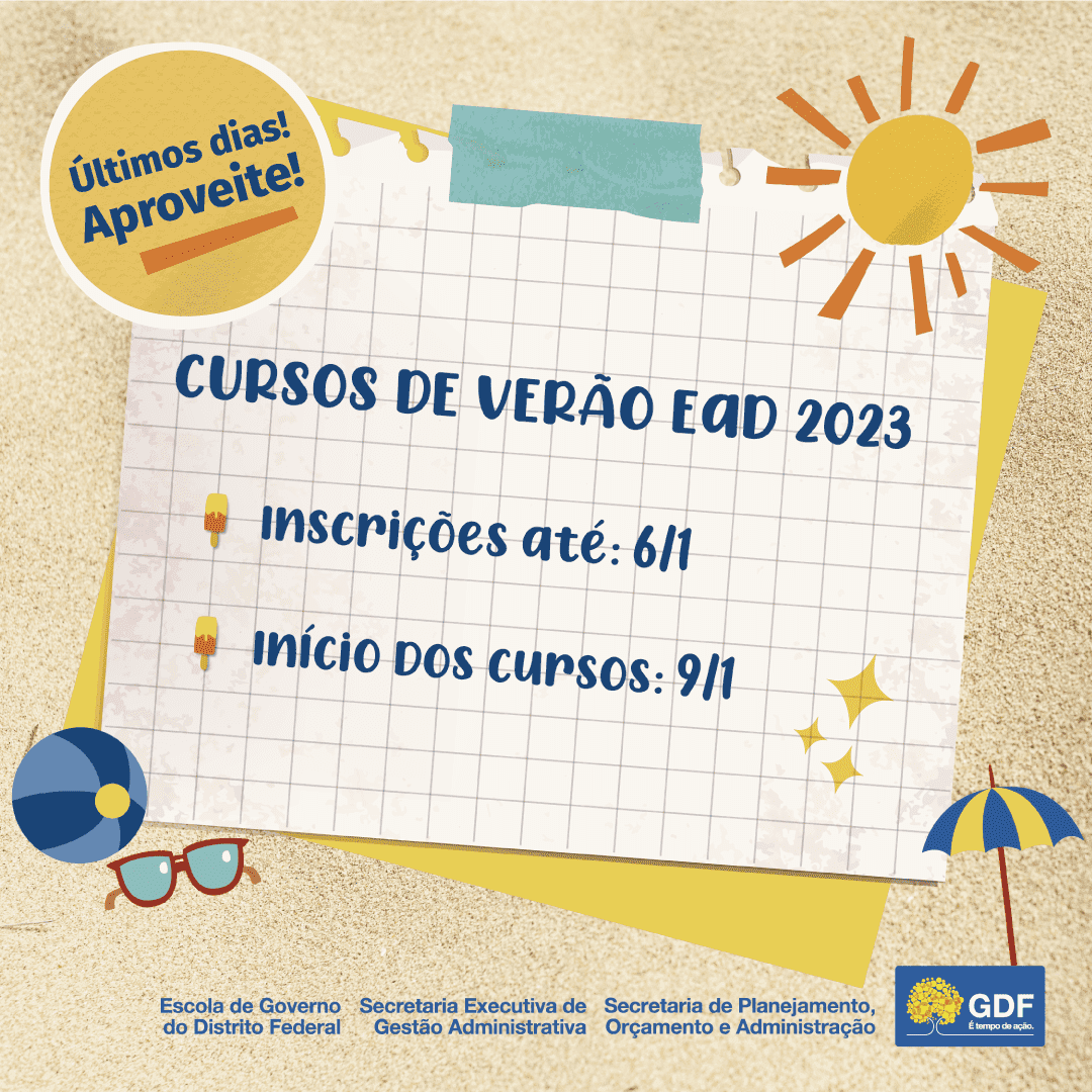 Escola de Governo tem inscrições abertas para cursos EaD de verão