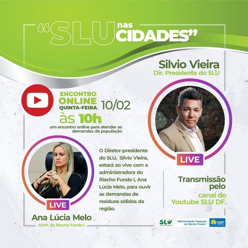 Riacho Fundo participa de primeira live do SLU nas Cidades