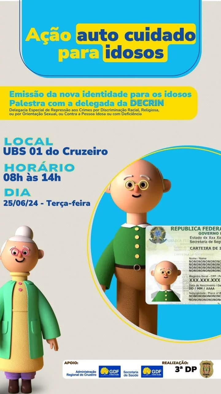 Cruzeiro recebe o evento “Emissão de Identidade para os Idosos”