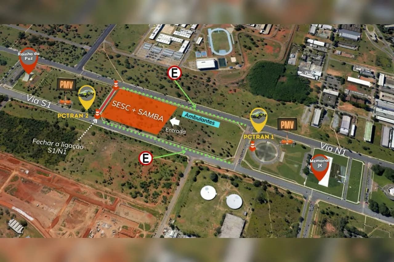 Pré-Carnaval no Eixo Monumental: Detran-DF altera trânsito para evento Sesc+Samba