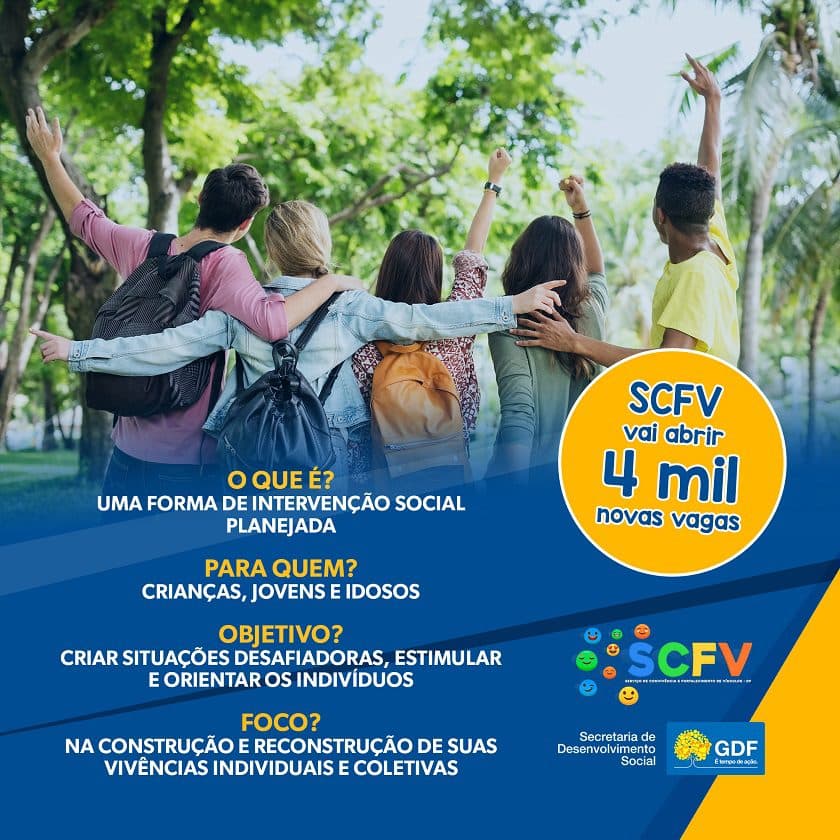 GDF abre 3,9 mil vagas em programa de fortalecimento de vínculos familiares