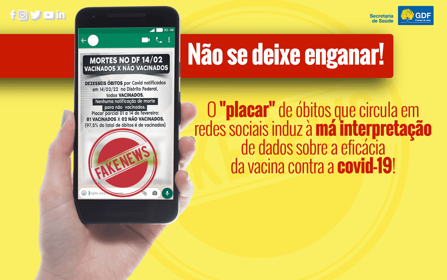 Cuidado para não cair em fake news sobre covid!