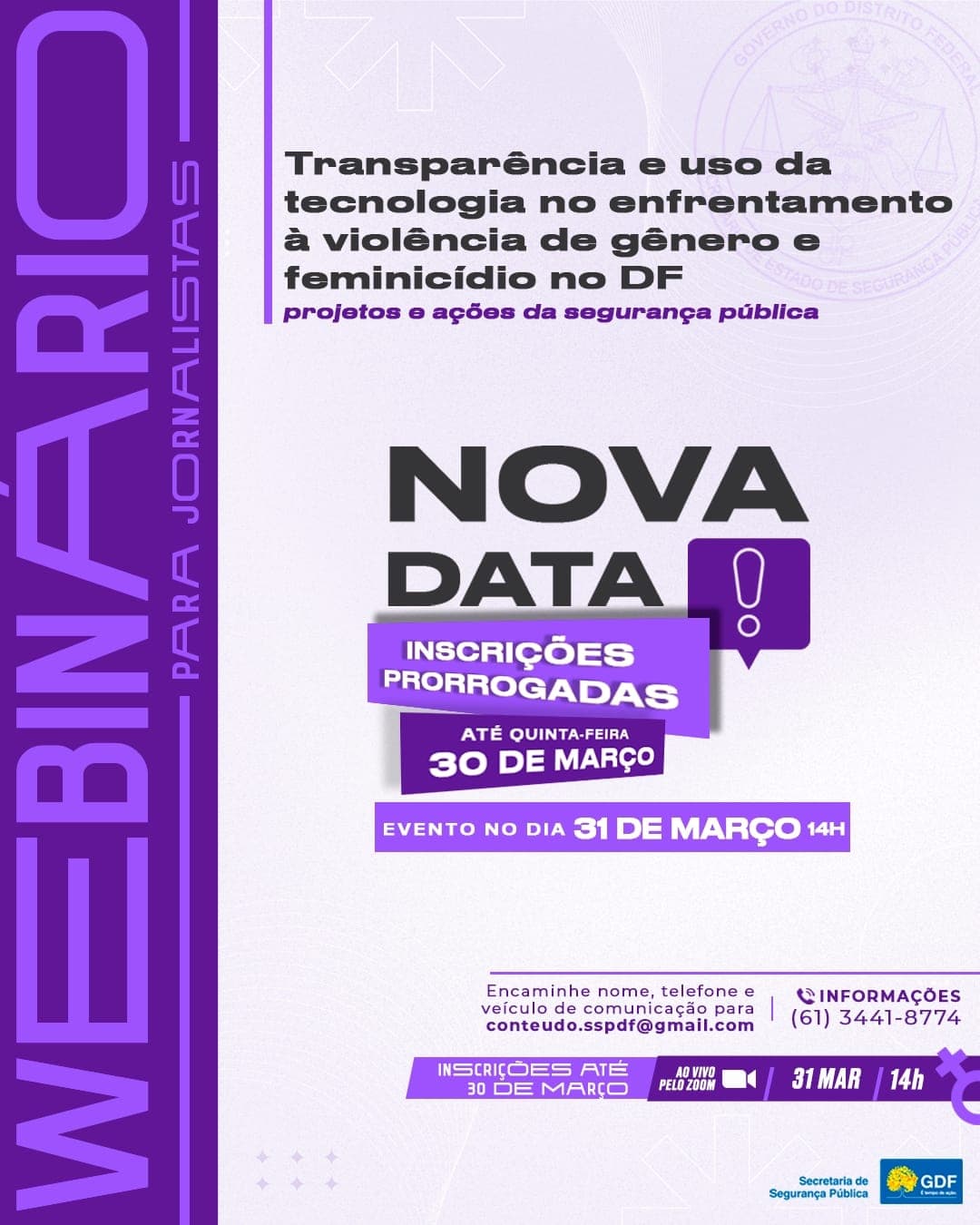 Webinário para jornalistas sobre violência de gênero será nesta sexta (31)