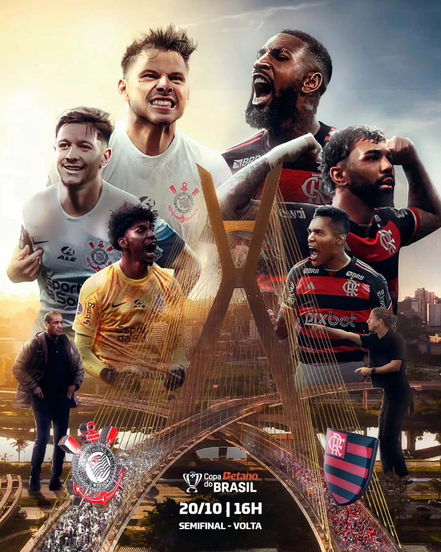 Flamengo e Corinthians disputam vaga na final da Copa do Brasil em Itaquera