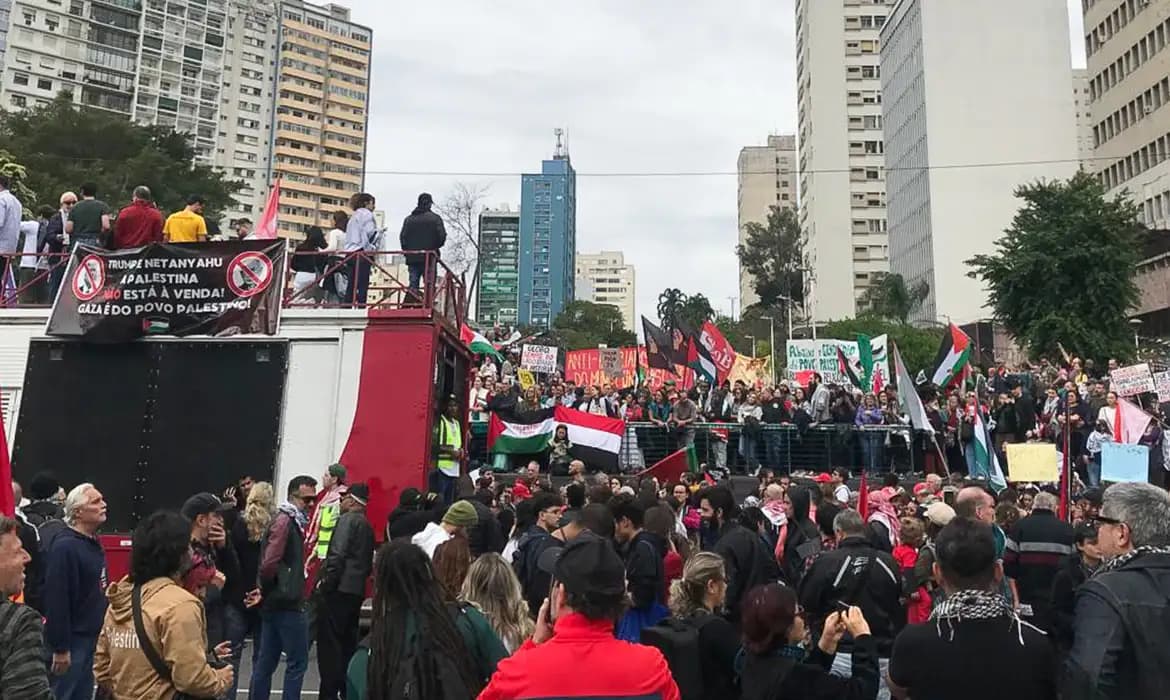 São Paulo: Grande ato pede fim da violência em Gaza
