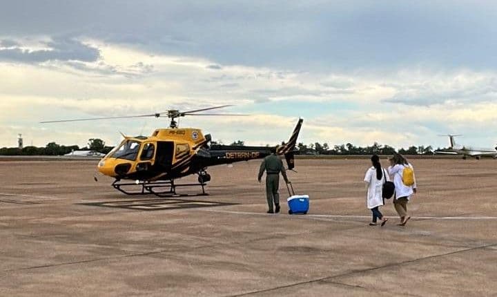 Detran-DF realiza transporte aéreo urgente de coração para transplante em Brasília