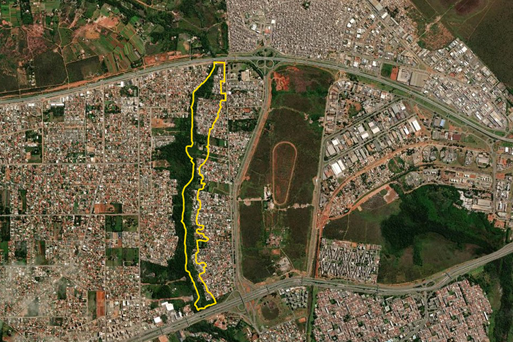 Mapa demarcado da região de vicente pires