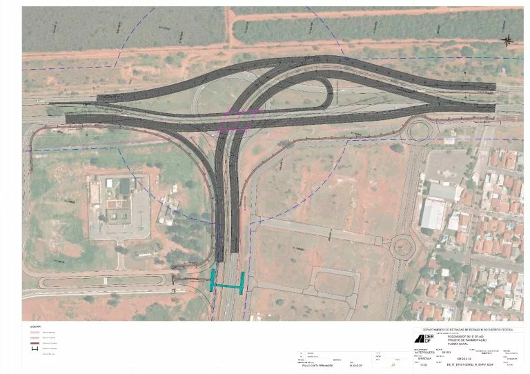 construção do viaduto DF-001 DF-463